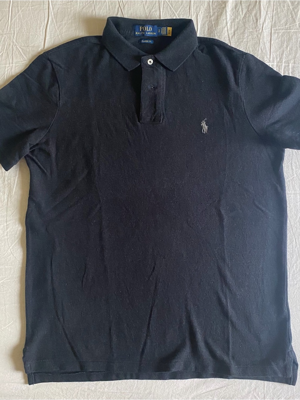 Ralph Lauren Men’s Black Classic Fit Polo Shirt with Embroidered Pony Size Small